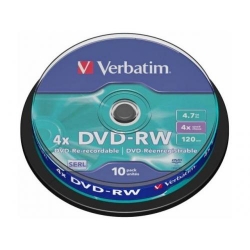 DVD-RW Verbatim 4X, 4.7GB, 10buc, Spindle