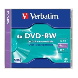 DVD-RW Verbatim 4x, 4.7GB,  Jewel case
