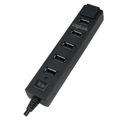 Hub USB 2.0 Logilink UA0124 Black, 7 porturi