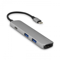 Hub USB Apple iSTYLE Multiport Slim, 2x USB 3.2 gen 1 + 1x HDMI + 1x USB-C, Grey
