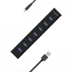 Hub USB Orico H7013-U3-AD, 7 x USB 3.0, Black