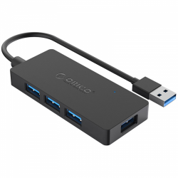 HUB USB Orico HS4U-U3, 4x USB3.0, Black