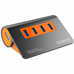 HUB USB Orico M3H4-G2, 4x USB, Orange-Grey