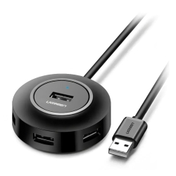 Hub USB Ugreen CR106, 4x USB 2.0, 1m, Black