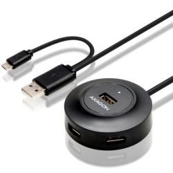 HUE-X6GB, 4x USB2.0, Hub, cablu 80 cm,  Micro USB OTG, negru