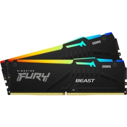 Kit Memorie Kingston FURY Beast RGB, 32GB (2x16GB), DDR5-6000MHz, CL40, Dual Channel