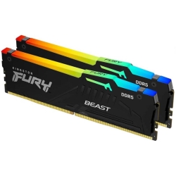 Kit Memorie Kingston Fury Beast RGB Black Intel XMP 3.0, 64GB, DDR5-6000MHz, CL40, Dual Channel