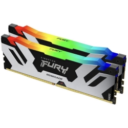 Kit Memorie Kingston FURY Renegade RGB Silver Intel XMP 3.0, 64GB, DDR5-6000MHz, CL32, Dual Channel