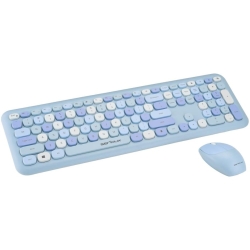 Kit wireless tastatura + mouse Serioux Colourful, albastru