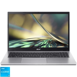 Laptop Acer 15.6'' Aspire 3 A315-59, FHD, Procesor Intel® Core™ i3-1215U (10M Cache, up to 4.40 GHz, with IPU), 16GB DDR4, 512GB SSD, GMA UHD, No OS, Pure Silver