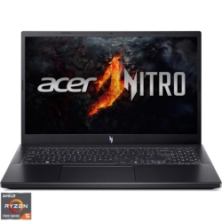 Laptop Acer Gaming 15.6'' Nitro V 15 ANV15-41, FHD IPS 144Hz, Procesor AMD Ryzen™ 5 7535HS (16M Cache, up to 4.55 GHz), 16GB DDR5, 512GB SSD, GeForce RTX 2050 4GB, No OS, Obsidian Black