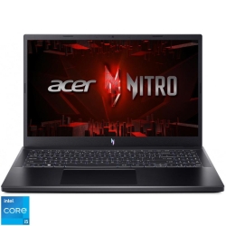Laptop Acer Gaming 15.6'' Nitro V 15 ANV15-51, FHD IPS 144Hz, Procesor Intel® Core™ i5-13420H (12M Cache, up to 4.60 GHz), 16GB DDR5, 512GB SSD, GeForce RTX 4050 6GB, No OS, Obsidian Black