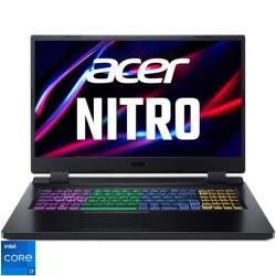 Laptop Acer Gaming 17.3'' Nitro 5 AN517-55, FHD IPS 144Hz, Procesor Intel® Core™ i7-12650H (24M Cache, up to 4.70 GHz), 16GB DDR5, 1TB SSD, GeForce RTX 4060 8GB, No OS, Black