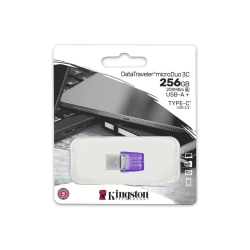 Memorie Flash USB Kingston DataTraveler microDuo 3C, 256GB, USB-C/USB, Purple