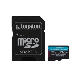 Memory Card Kingston Canvas Go! Plus SD 256GB, CL10 + Adaptor SD