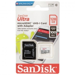 Memory Card SanDisk Ultra Lite microSDXC, 128GB, Clasa 10 + Adaptor SD