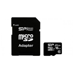 Memory Card Silicon Power Elite microSDHC 16GB, Clasa10 + Adaptor SD