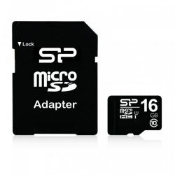 Memory Card Silicon Power Micro SDHC 16GB, Clasa 10 + Adaptor SD