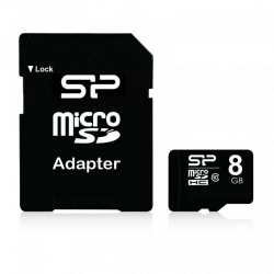 Memory Card Silicon Power Micro SDHC 8GB, Clasa 10 + Adaptor SD