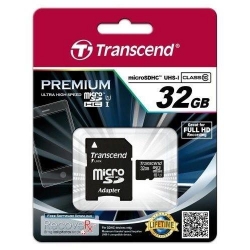 Memory Card Transcend microSDHC 32GB, class 10 + Adaptor SD