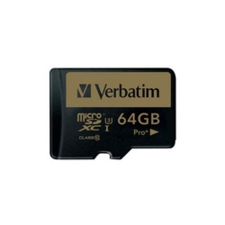 Memory Card Verbatim Pro+ microSDXC 64GB, Clasa 10 + Adaptor SD