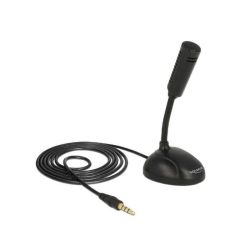 Microfon condensator, DeLock, omnidirectional, pentru smartphone/tableta, 3,5 mm mufa stereo, 4 pini mascul + mufa