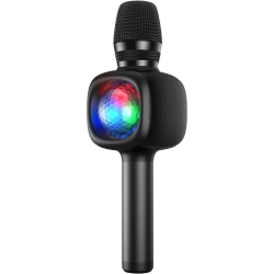 Microfon OneOdio, wireless, conectare prin Bluetooth 5.2, sensibilitate -52 dB, acumulator 1800 mAh, karaoke, Iluminare, 4 moduri voce, negru