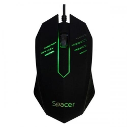 Mouse Optic Spacer SPMO-M20, RGB LED, USB, Black