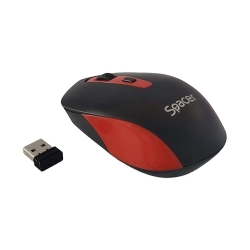 Mouse Spacer, PC sau NB, wireless, 2.4GHz, optic, 1600 dpi, butoane/scroll 4/1, negru cu rosu
