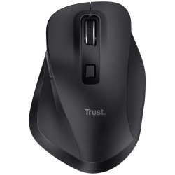 Mouse wireless ergonomic Trust Fyda ECO, reincarcabil, Negru
