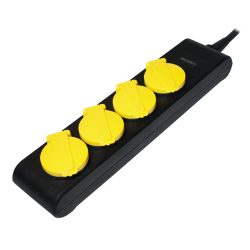 Prelungitor Logilink LPS212 waterproof, 4x Schuko, 1.4m, Black-Yellow