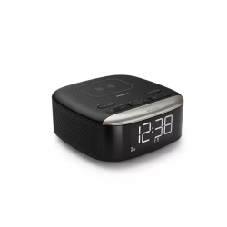 Radio cu ceas Philips TAR7606/10, Bluetooth v.5, FM, incarcare wireless, afisaj LCD, alarma dubla, snooze, 20 posturi presetate, negru