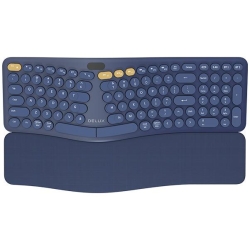 Tastatura ergonomica wireless/bluetooth Delux GM903CV, albastru