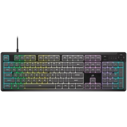 Tastatura gaming Corsair K55 CORE iCUE, rubberdome, ten-zone RGB, four dedicated media keys, responsive switches, 300ml spill resistance, gray