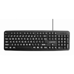 Tastatura Gembird KB-US-103 cu litere mari, Layout US, Black 