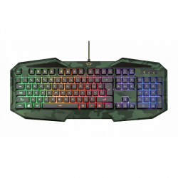 Tastatura Trust GXT 830 RW-C Avonn Camo, RGB LED, USB, Black-Green