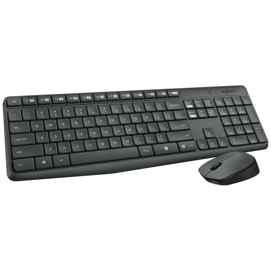 Kit Wireless Logitech MK235 - Tastatura, USB, Black  + Mouse Optic, USB, Black-Grey